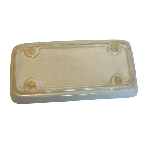 Vtg Rectangular Stoneware Trinket Relish Dish Blue Floral Design 7.5"x 3.75" x1" - Picture 3 of 6